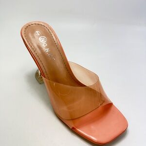 Women's Jelly Chunky Bow B Heels Sandal Comfortable Stylish for Casual Party1932